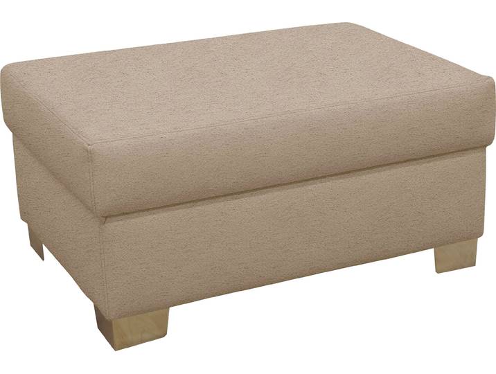 Hocker, Microfaser PRIMABELLE®, Beige, 85×60 cm, Handgefertigt, Modern, Domo-Collection