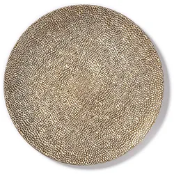Dekoteller 33cm Kunststoff gehämmerte Optik - Gold metallic