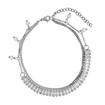 Fußkette ADELIA´S "Fußkettchen – aus Edelstahl", silber, Fußketten, Damen, Edelstahl, Schöne Geschenkidee zum einen besonderen Tag