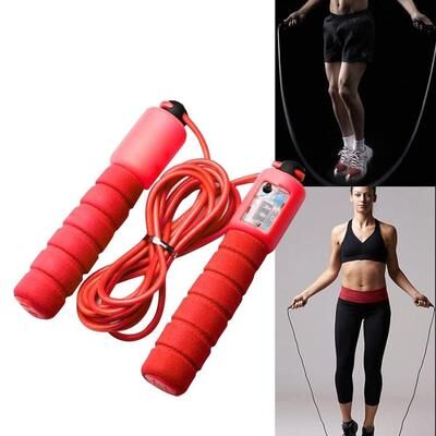 United SpeedCount Adjustable Jump Rope With Digital Counter For Fitness Training And Weight Loss red