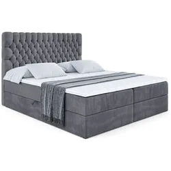 BOXBETT mit Matratze H3 und Lattenrost - SERENE - 180x200 Dunkelgrau