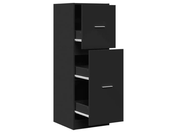 KDVXBCQJH Apothekerschrank Schwarz 40x41x118 cm Beistellschrank Schmaler Auszugschrank aus Holzwerkstoff für Küche, Büro und Wohnzimmer. Bietet reichlich Stauraum auf kleinem Raum.