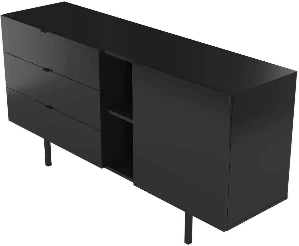 Höffner Sideboard  My Way ¦ schwarz ¦ Maße (cm): B: 160 H: 80