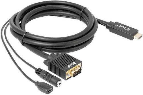 Club3D HDMI / Klinke / USB-Micro-B / VGA Adapterkabel HDMI-A Stecker, Klinke 3.5mm Buchse, USB-Micro-B Buchse, VGA 15pol. Stecker