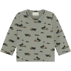 MINYMO Shirt langarm Baustellenfahrzeuge, gruen | mehrfarbig, 80