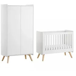 BABYZIMMER 2-teilig Vintage Weiß