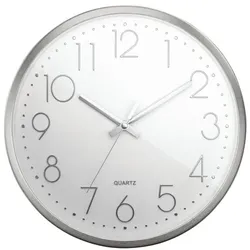 Mebus Quarzwanduhr - Aluminium - 30 cm weiß, 30 cm