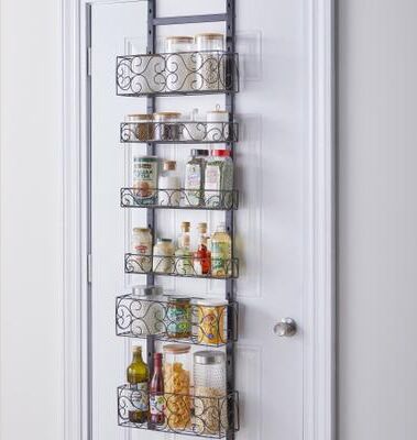 Scroll 6-Tier Over-The-Door Pantry Organizer by BrylaneHome in Black