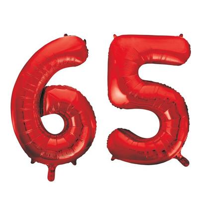 XL Folienballon rot Zahl 65
