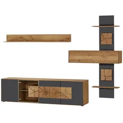 HARTMANN Wohnwand  Caya ¦ grau ¦ Maße (cm): B: 324 H: 223 T: 49.0