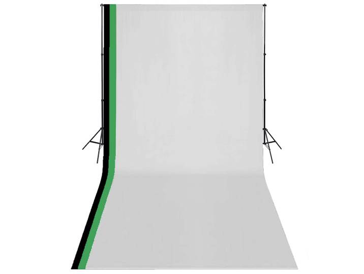 vidaXL Fotostudio Set 3 Baumwolle-Hintergründe Rahmen verstellbar 3x6m