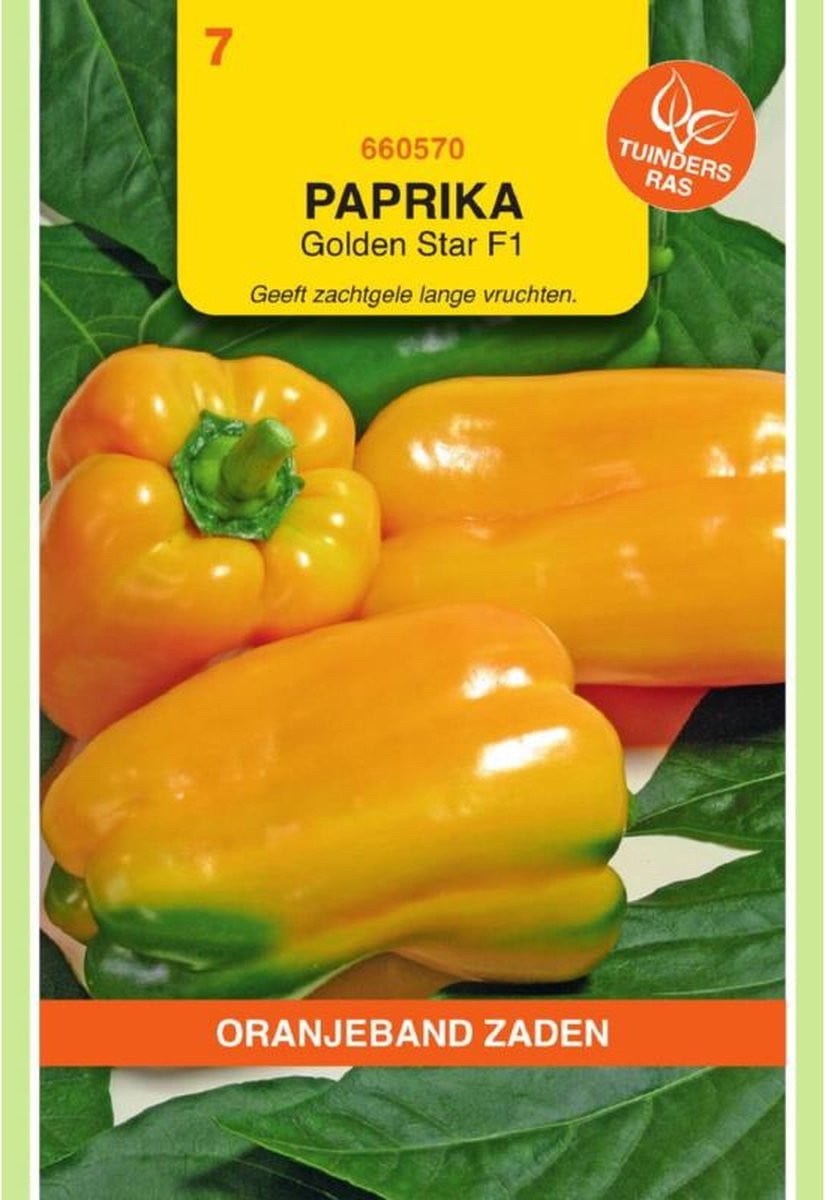 Oranjebandzaden Paprika Gemini geel F1
