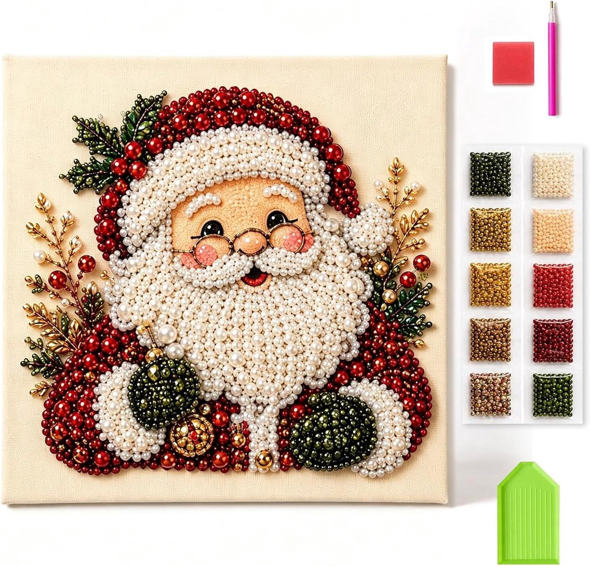 DIY Kerst Diamond Painting Kit met Kerstman ontwerp - 37 x 37 cm