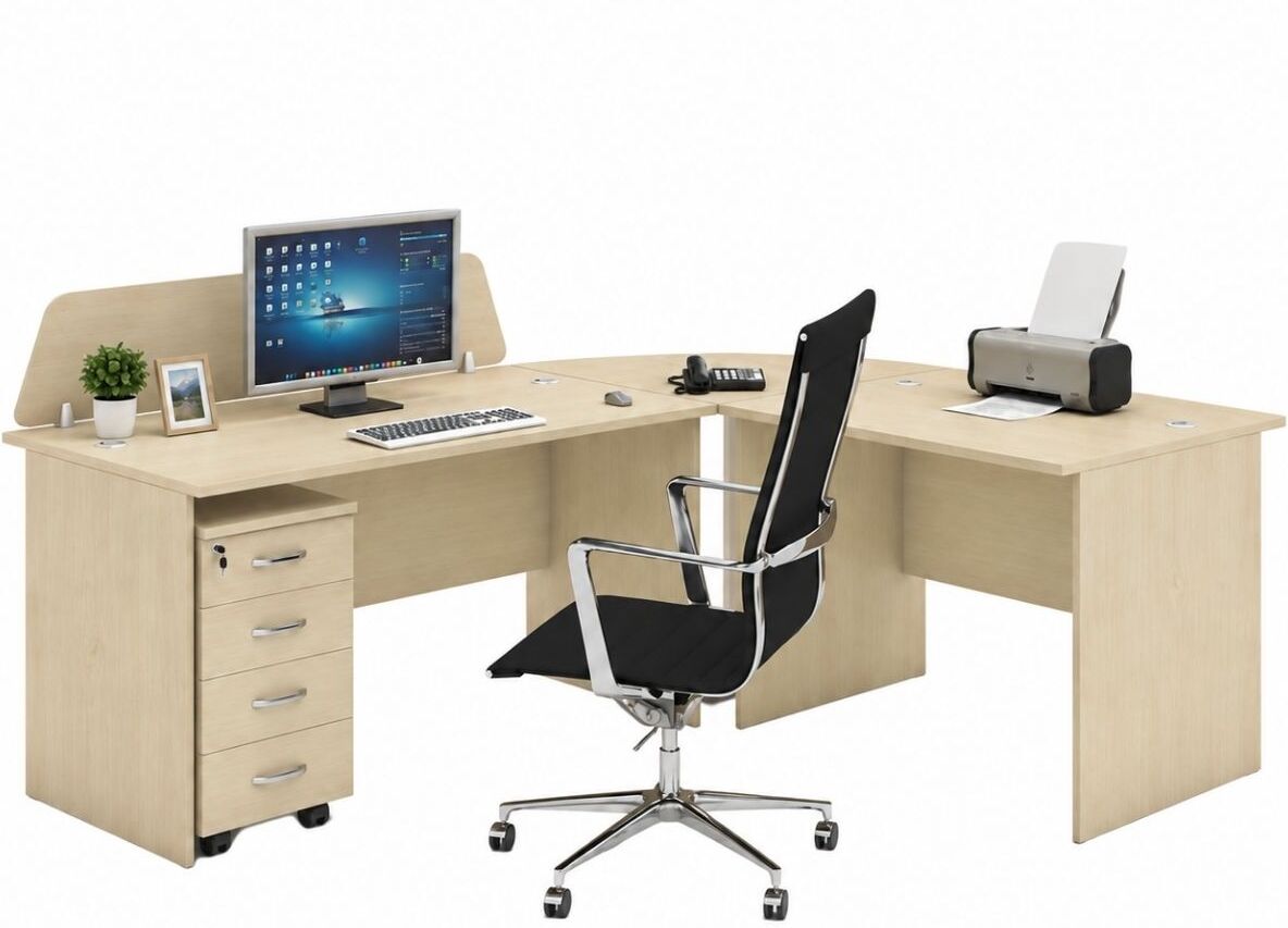 B2B Partner Büromöbelset MIRELLI A +, Typ E, Birke