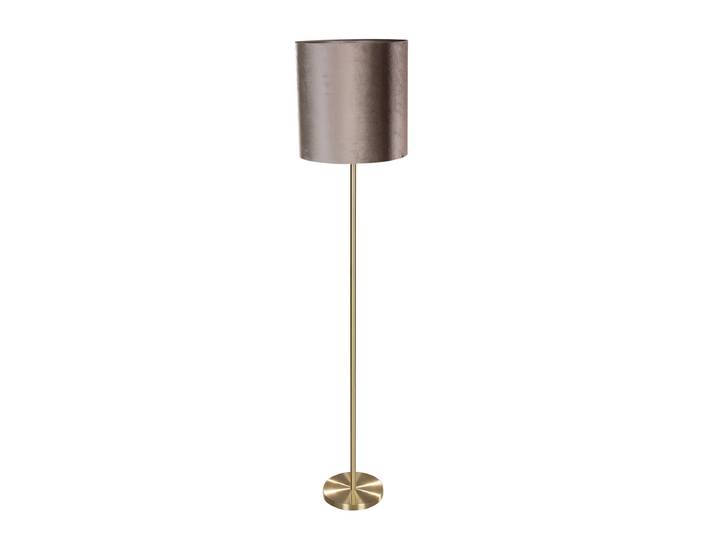 Lampadaire en laiton avec abat-jour en velours taupe 50cm -