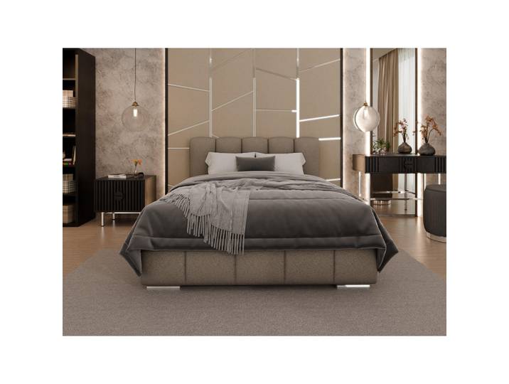 Homesy Polsterbett Zaira 140x200cm – Elegantes Polsterbett für modernen Wohnstil, Zonierte Multi-Taschen-Federkern (24cm), braun, Braun, Holz, Mode, 100x200 cm, Schlafzimmer, Betten, Polsterbetten