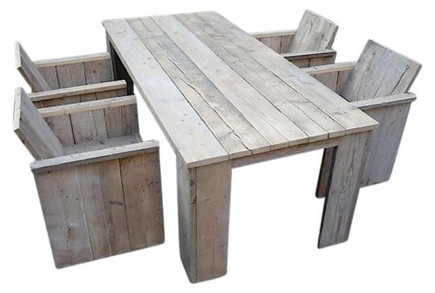 Gartenmöbel-Set Texel, Tisch 300 x 100 mit 6 Stühlen