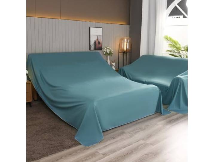 Gleedipre Sofaschutz Haushaltsstaubtuch gebürsteter Stoff Multifunktionales Abdecktuch Modern und schlicht Geeignet für Sofa/Bett/Tisch/TV/Stuhl/Auto Renovierungs-Staubschutz(Blau,480x600cm/189x236in)