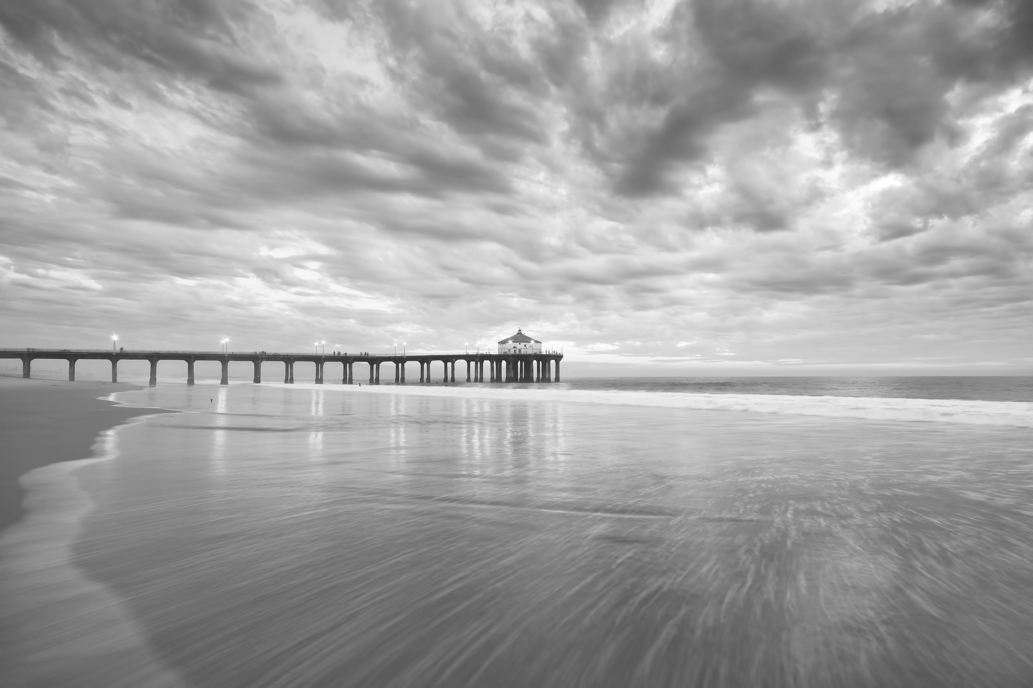 Fototapete PAPERMOON "Manhattan Beach Pier", bunt, B:1,5m L:1,11m, Vlies, Tapeten, Fototapete