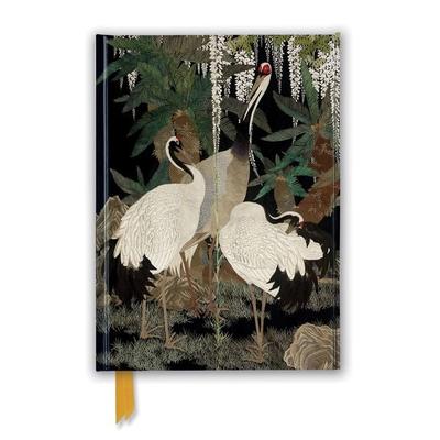 Premium Notizbuch DIN A5: Nishimura So-zaemon (Ashmolean Museum), Kraniche, Palmfarne und Blauregen, Nonbook von Flame Tree Publishing, Brown