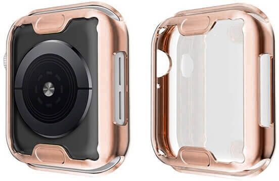 Apple Watch Series 4-6 / SE, 44mm, TPU Suojakuori, Ruusukulta