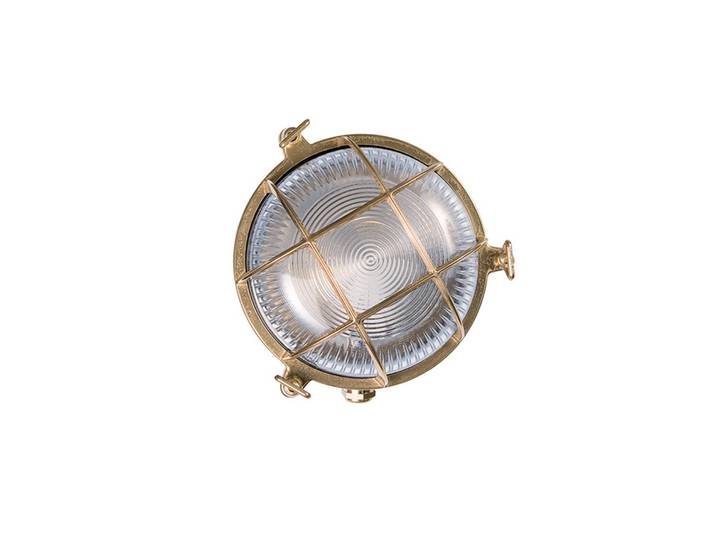 Moretti Luce Außenwandleuchte Tortuga, messing / gold, Messing, Maritim