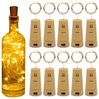 Discount Dollar Deals Bar LED Wine Bottle Cork, String Lights, Holiday Copper Wire Fairy Lights rgb