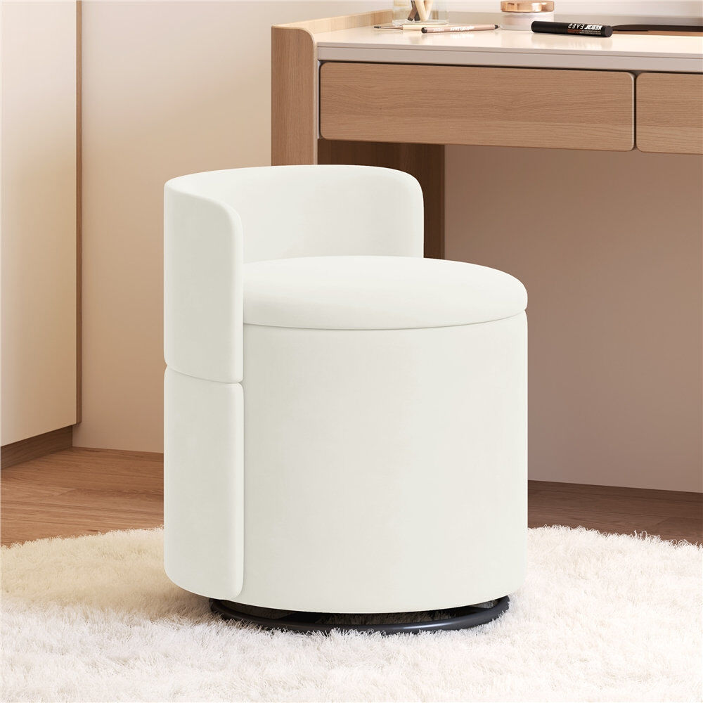 Canora Grey Iron and Plywood Accent Stool White 59.5cm H X 47.5cm W X 47.5cm D