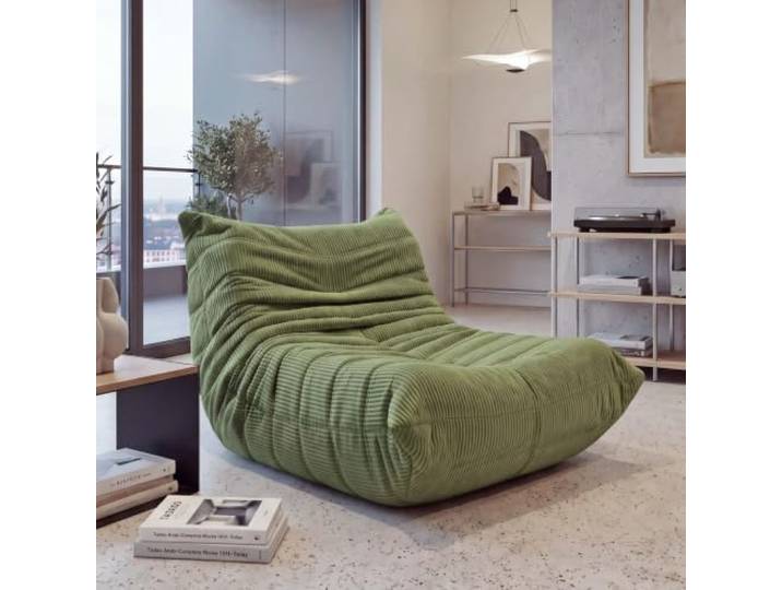 Mendler Sessel HWC-R34, Loungesessel Stoff Cord (300 g/m²) - grün Relaxsessel, Polstersessel, Cocktailsessel, Lounge Chair