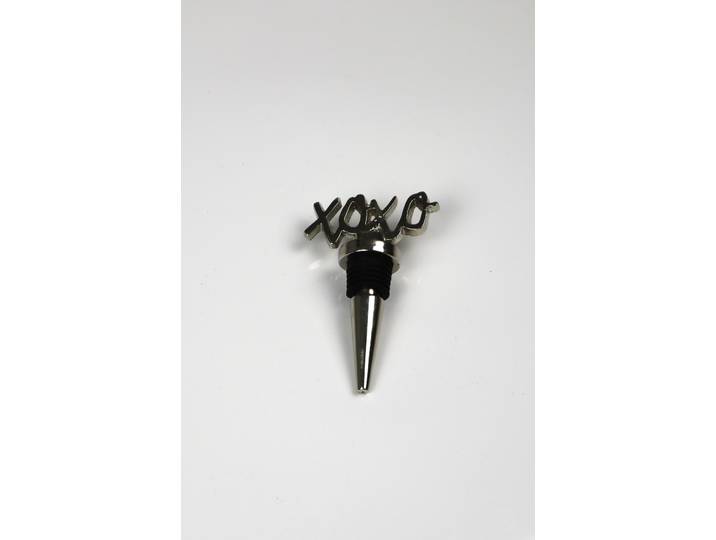 Flaschenverschluss AM DESIGN xoxo , silber, B:6cm H:10cm L:3cm, Aluminium, Flaschenverschlüsse, Flaschenverschluss, 3er Set, 3x10 cm