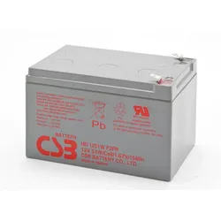 CSB HR1251W High-Rate AGM Bleiakku 12V 12Ah 51 W/Zelle bei 15 Min. T2 / Faston 6,3 mm