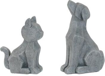 Melrose International Modern Sitting Dog and Cat Figurine (Set of 4)