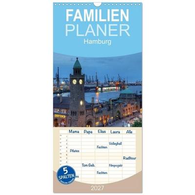 Familienplaner 2027 - Hamburg mit 5 Spalten (Wandkalender, 21 x 45 cm) CALVENDO