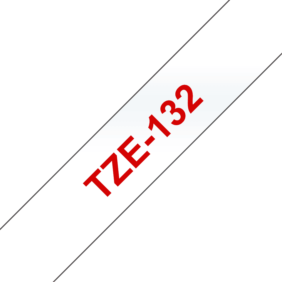 Brother Tze-132 Rød/klar Kompatibel Tape 12 Mm X 8 M
