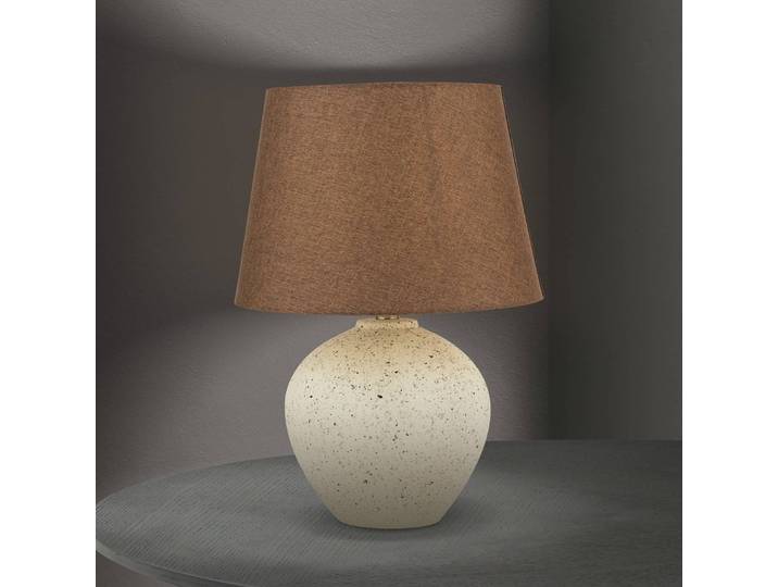 ORION Tischlampe Masai, creme / amber, für Wohn- / Esszimmer, Keramik, Tischlampe