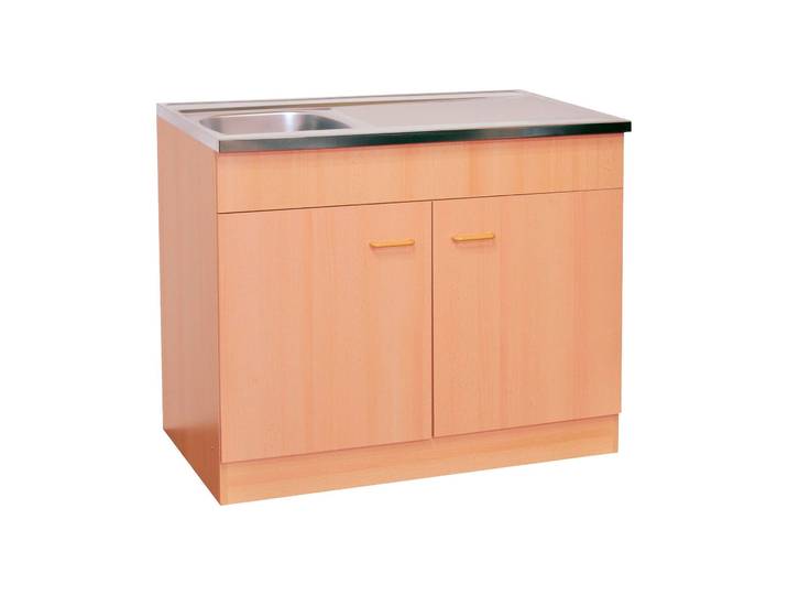 Spülenschrank KOCHSTATION KS-Elster , braun (buchefarben), B:80cm H:85cm T:50cm, Holzwerkstoff, Schränke, Spülenschrank, Breite 80 cm