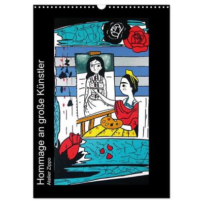 Hommage an große Künstler (Wandkalender 2027 DIN A3 hoch), CALVENDO Monatskalender