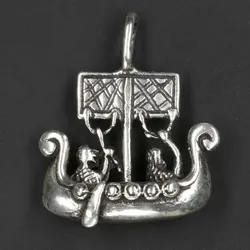 Drachensilber Wikingerboot Schmuck Anhänger aus 925 Silber - Silber