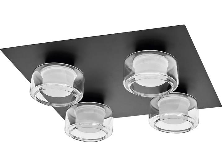 OSRAM ORBIS Flame Wand- und Deckenleuchte mit LED, schwarz, 22W, 1400lm, 3000/4000K, Farbtemperatur über Wandschalter einstellbar (kaltweiß/warmweiß), IP44 Schutz vor Fremdkörpern und Spritzwasser