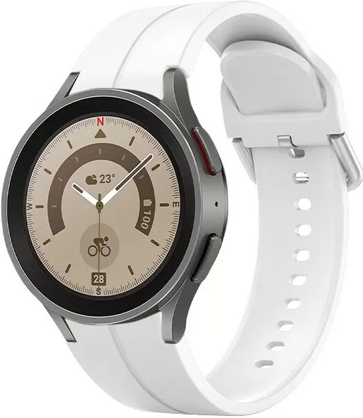 INF Weißes Silikon-Uhrenarmband für Samsung Galaxy Watch 5 (40/44/45mm)