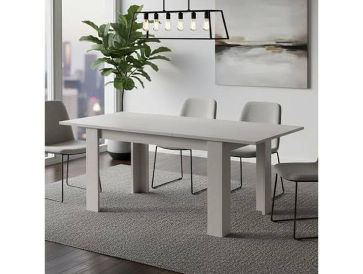 Dmora Ausziehbarer Esstisch, Ausziehbare Konsole, Moderner Tisch mit Auszug, 160 / 220x88h80 cm, Farbe Weiß