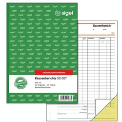 Sigel Formularbuch »Kassenbericht/Bestandsrechnung« SD007 gelb