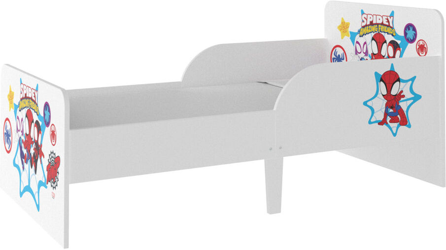 Disney Spidey and His Amazing Friends Toddler Bed - Sturdy Engineered Wood Construction, Guarded Sides, Wooden Slats, Fits 140cm x 70cm Mattress (Mattress no White