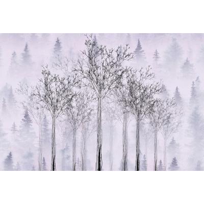Fototapete ARCHITECTS PAPER "Atelier 47 Trees Artwork 2", lila (lila, schwarz, helllila), B:4m L:2,7m, Vlies, Tapeten, Vlies, Wand, Schräge, Decke