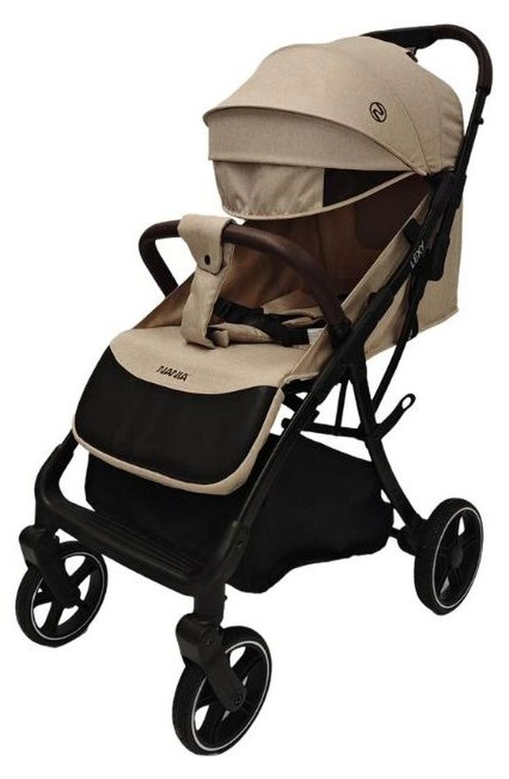 Nania Lexy Compact kinderwagen, beige, geschikt vanaf de geboorte tot 22 kg, inclusief regenbescherming en voetenzak