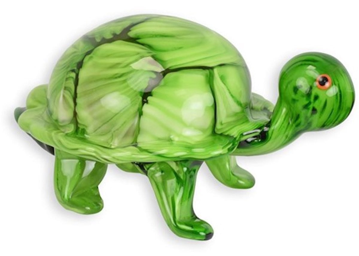 Glazen schildpad decoratief beeld voor op tafel