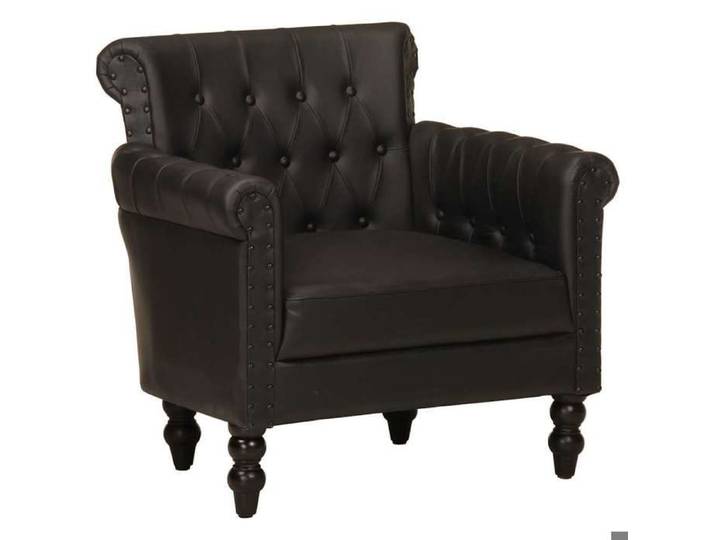 Maison Exclusive - Fauteuil Noir Cuir de chèvre véritable