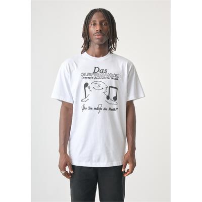 T-Shirt CLEPTOMANICX, Herren, Gr. M, weiß, 100% Baumwolle, bedruckt, normal, Rundhals, Shirts T-Shirt, mit coolem Frontprint