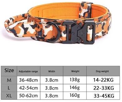 Inspire Essentials Adjustable Tactical Dog Collar And Training Leash Set d l
