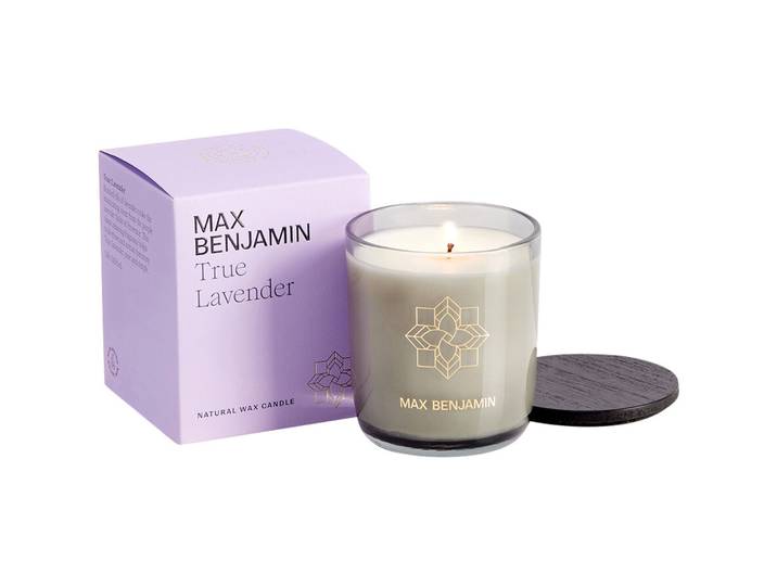Duftkerze Max Benjamin True Lavender - Farbe: transparent - Material: Glas/Wachs/Holz - 236